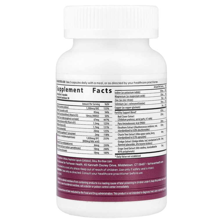 Fairhaven Health, формула для репродуктивного здоровья FertilAid® для женщин, 90 капсул
