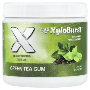 Xyloburst, ксилитоловая камедь, с зеленым чаем, 100 шт., 150 г (5,29 унции)