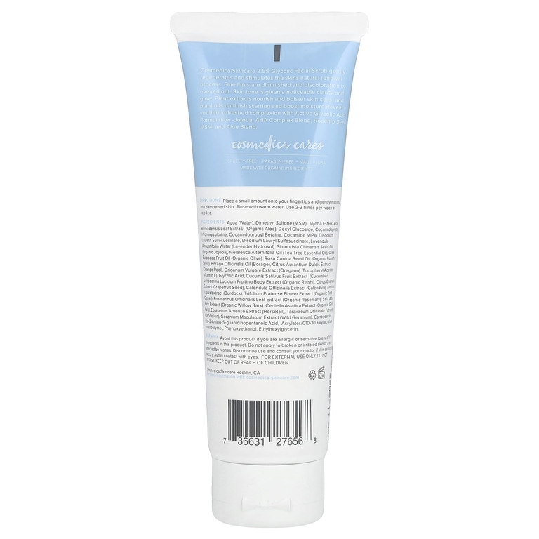 Cosmedica Skincare, скраб для лица с 2,5% гликолевой кислотой, 120 мл (4 унции)