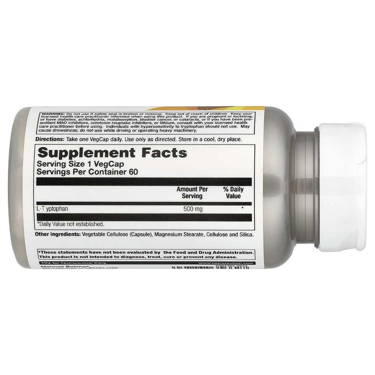 Natural Balance, L-триптофан, 60 растительных капсул (500 мг в 1 капсуле)