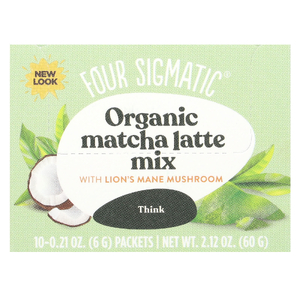 Four Sigmatic, Think, органическая смесь для латте матча с грибами ежовиком гребенчатым, 10 пакетиков по 6 г (0,21 унции)