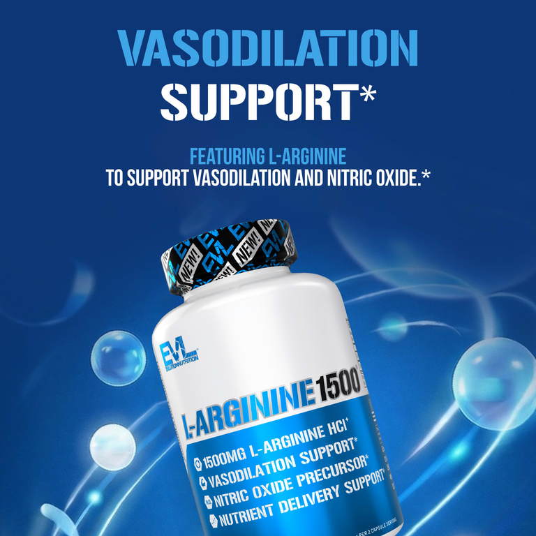 EVLution Nutrition, L-Arginine1500®, L-аргинин, 100 капсул (750 мг в 1 капсуле)