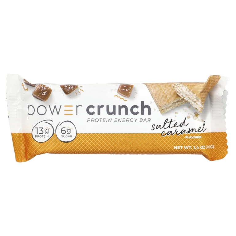 BNRG, Power Crunch®, протеиновый батончик, соленая карамель, 12 батончиков, 40 г (1,4 унции) каждый