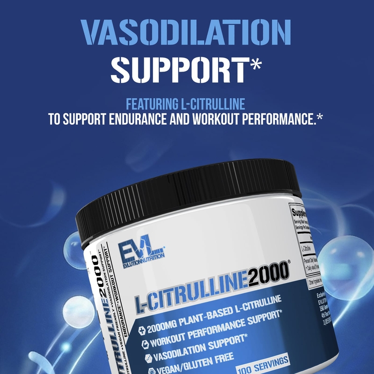 EVLution Nutrition, L-Citrulline 2000, L-цитруллин, без добавок, 200 г (7,5 унции)