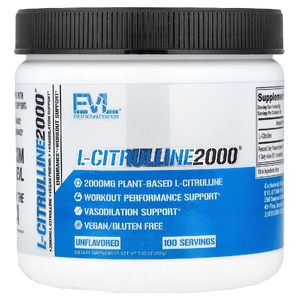 EVLution Nutrition, L-Citrulline 2000, L-цитруллин, без добавок, 200 г (7,5 унции)