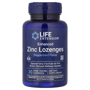 Life Extension, леденцы с улучшенным содержанием цинка, со вкусом перечной мяты, 30 вегетарианских леденцов (18,75 мг в 1 леденце)