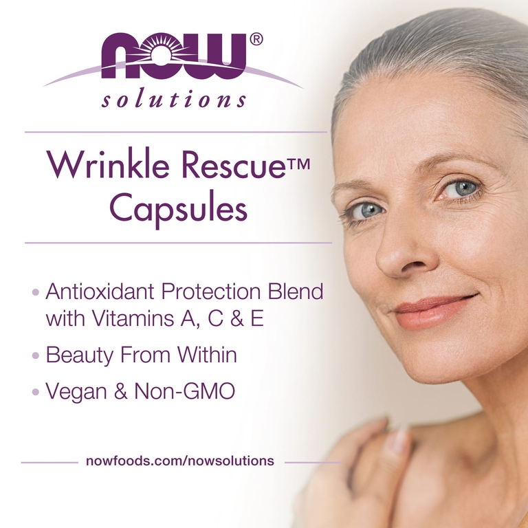 NOW Foods, комплекс от морщин Wrinkle Rescue™, 60 растительных капсул
