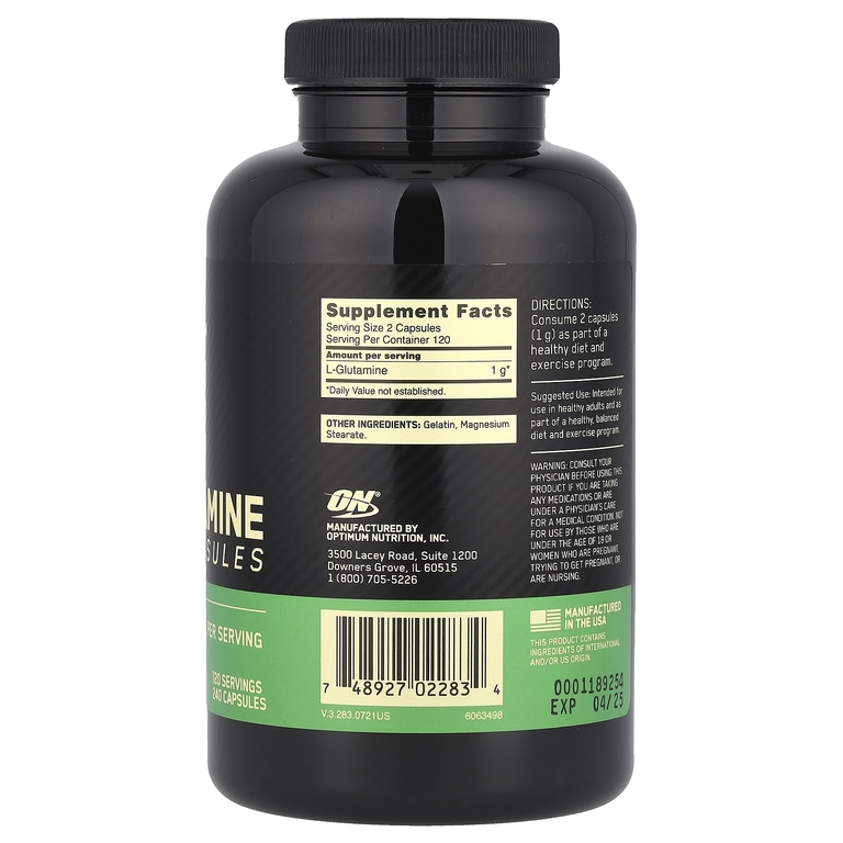 Optimum Nutrition, Глютамин, 240 капсул (0,5 г в каждой капсуле)