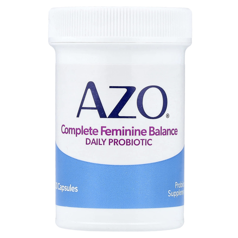 AZO, Complete Feminine Balance, пробиотик для ежедневного приёма, 5 млрд КОЕ, 30 капсул для приёма один раз в день