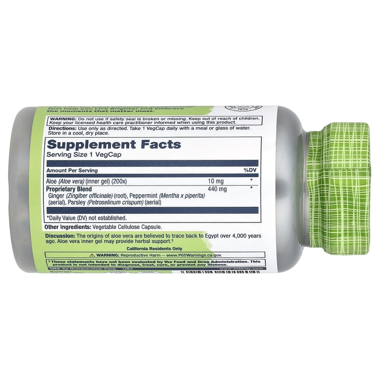Solaray, True Herbs, гель из алоэ вера, 100 капсул VegCap