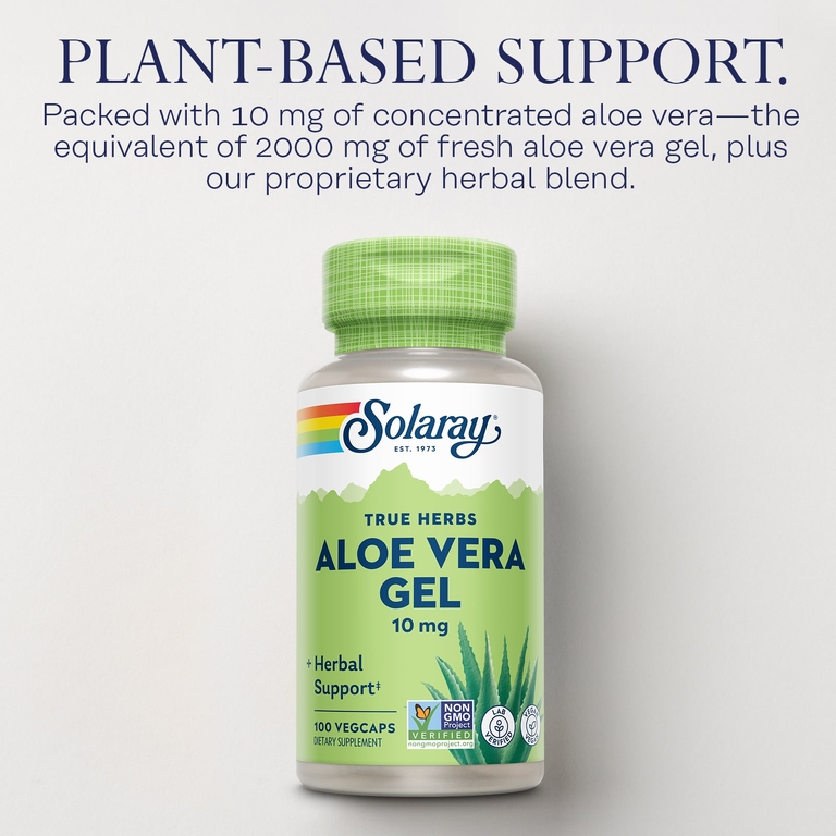 Solaray, True Herbs, гель из алоэ вера, 100 капсул VegCap