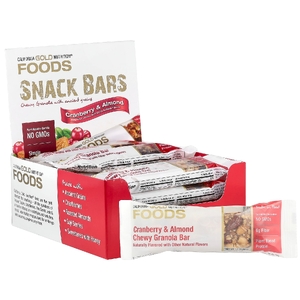 California Gold Nutrition, Foods, жевательные батончики из гранолы с клюквой и миндалем, 12 шт. по 40 г (1,4 унции)
