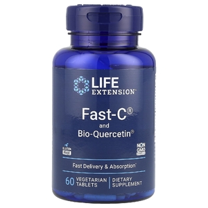 Life Extension, Fast-C с фитосомами биокверцетина, 60 вегетарианских таблеток