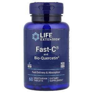 Life Extension, Fast-C с фитосомами биокверцетина, 60 вегетарианских таблеток