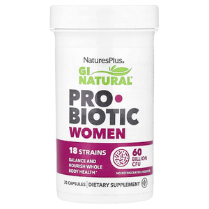 NaturesPlus, пробиотик для женщин GI Natural, 60 млрд. КОЕ, 30 капсул