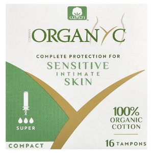 Organyc, тампоны из органического хлопка, компактные, супер, 16 штук