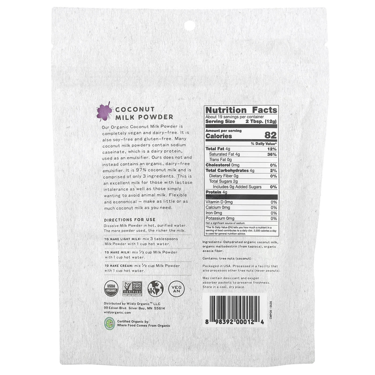 Wildly Organic, сухое кокосовое молоко, 227 г (8 унций)