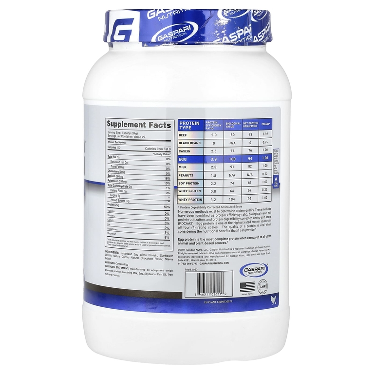 Gaspari Nutrition, Proven Egg™, 100% протеин из яичного белка, шоколад, 900 г (2 фунта)