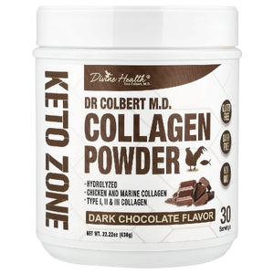 Divine Health, Компанией Dr. Colber's Keto Zone, коллагеновый порошок, со вкусом темного шоколада, 630 г (22,22 унции)