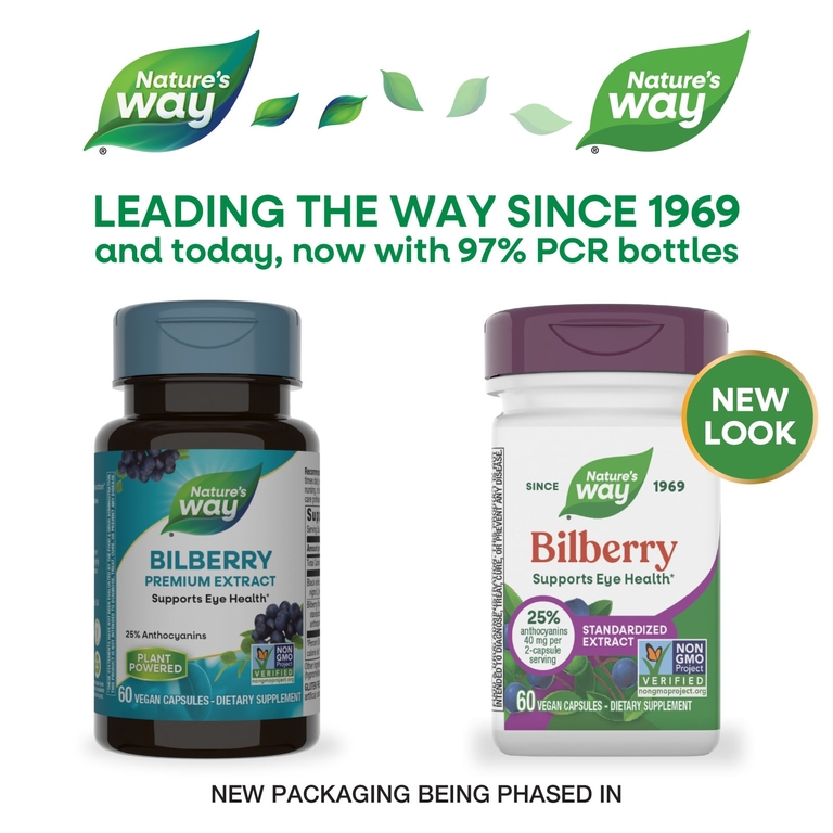 Nature's Way, черника, стандартизированный экстракт, 60 веганских капсул