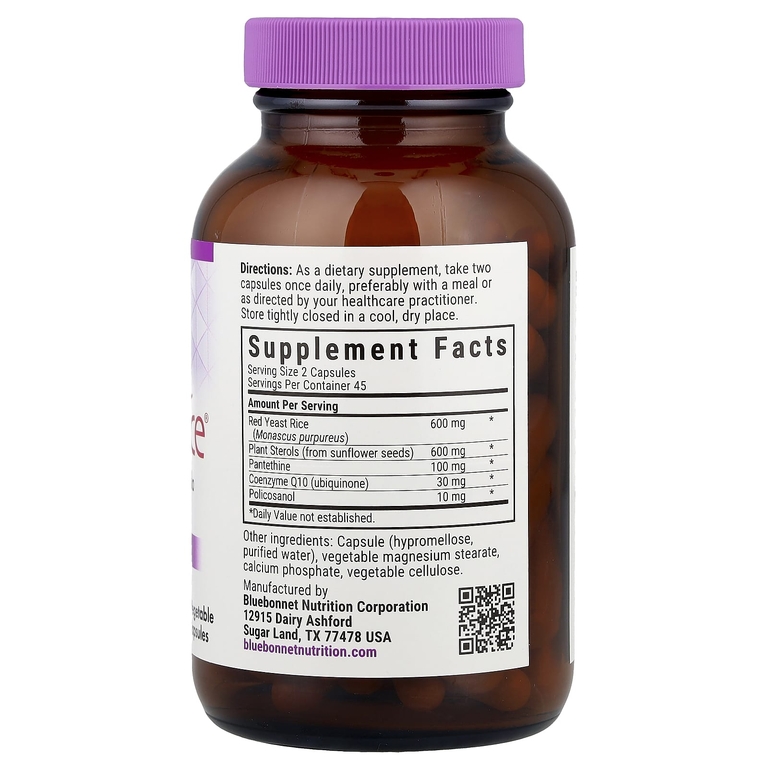 Bluebonnet Nutrition, Красный ферментированный рис и коэнзим Q10, 90 растительных капсул