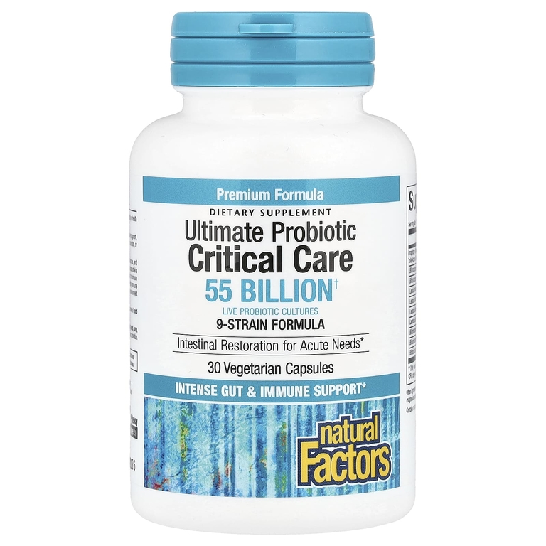 Natural Factors, Ultimate Probiotic, критический уход, 55 млрд КОЕ, 30 вегетарианских капсул (Товар снят с продажи) 