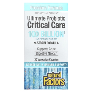 Natural Factors, Ultimate Probiotic Critical Care, пробиотики для лечения критических состояний, 100 миллиардов КОЕ, 30 вегетарианских капсул