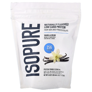 Isopure, низкоуглеводная протеиновая смесь для приготовления протеиновых коктейлей, со вкусом ванили, 454 г (1 фунт)