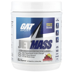GAT, JetMASS®, система креатина быстрого действия, клубничный лимонад, 750 г (1,65 фунта)