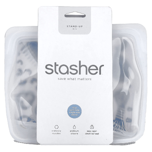Stasher, многоразовый силиконовый пакет для пищевых продуктов, средний, прозрачный, 1656 мл (56 жидк. унций)
