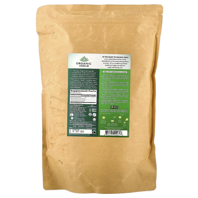 Organic India, оригинальный рассыпной чай тулси, без кофеина, 454 г (16 унций)