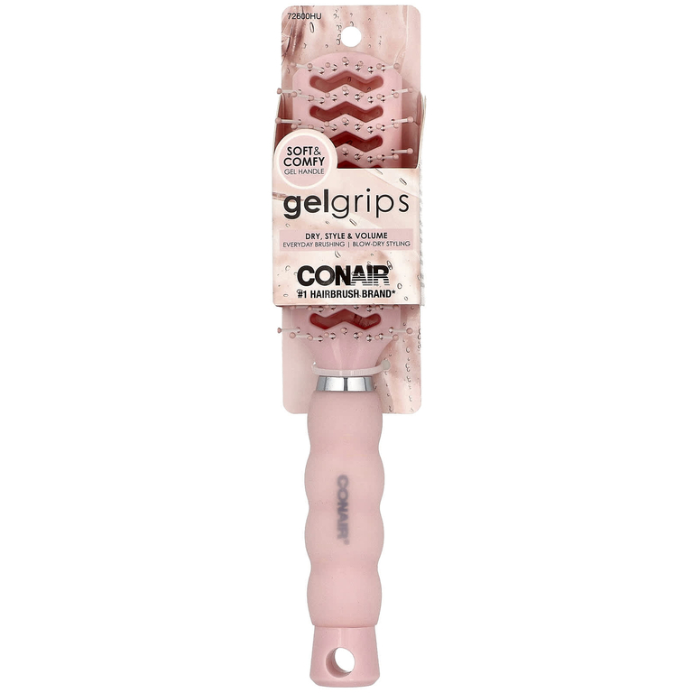 Conair, Продуваемая расческа для укладки Gel Grips с удобной гелевой ручкой, 1 шт. (Товар снят с продажи) 