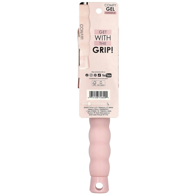Conair, Продуваемая расческа для укладки Gel Grips с удобной гелевой ручкой, 1 шт. (Товар снят с продажи) 