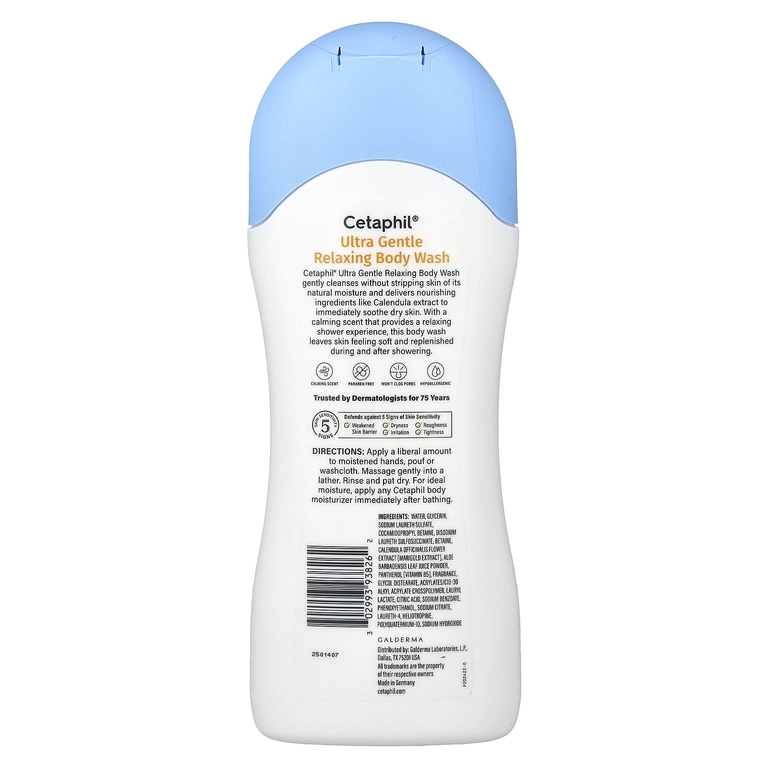 Cetaphil, ультрамягкий гель для душа, для всех типов кожи, легкий аромат, 500 мл (16,9 жидк. унции)
