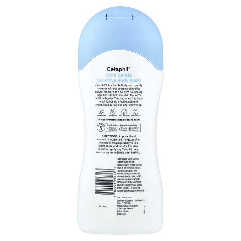 Cetaphil, ультрамягкий гель для душа, для всех типов кожи, без отдушек, 500 мл (16,9 жидк. унции)