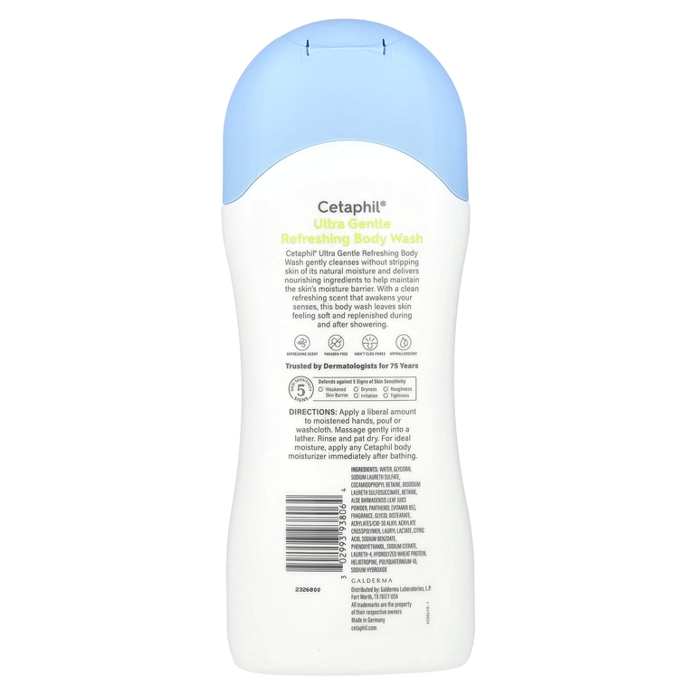 Cetaphil, ультранежный освежающий гель для душа, освежающий аромат, 500 мл (16,9 жидк. унции)