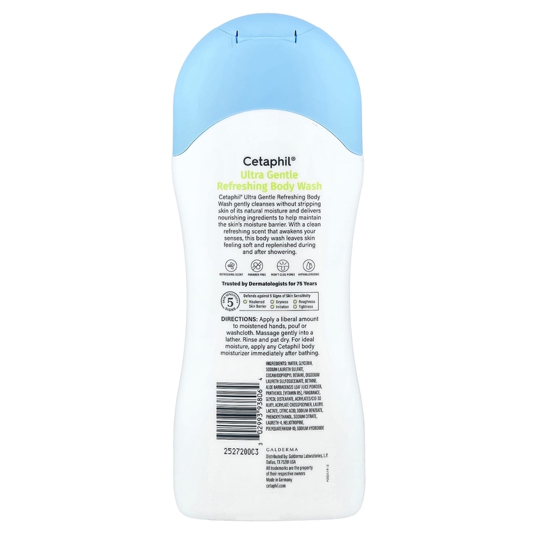 Cetaphil, Гель для душа Ultra-Gent, легкий аромат, для всех типов кожи, 500 мл (16,9 жидк. унции)