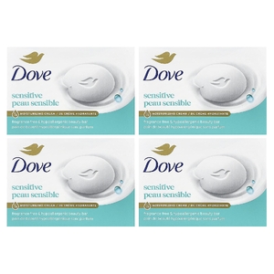 Dove, мыло для красоты, сенситивный, без отдушки, 4 батончика, 3,75 унции (106 г) в одном