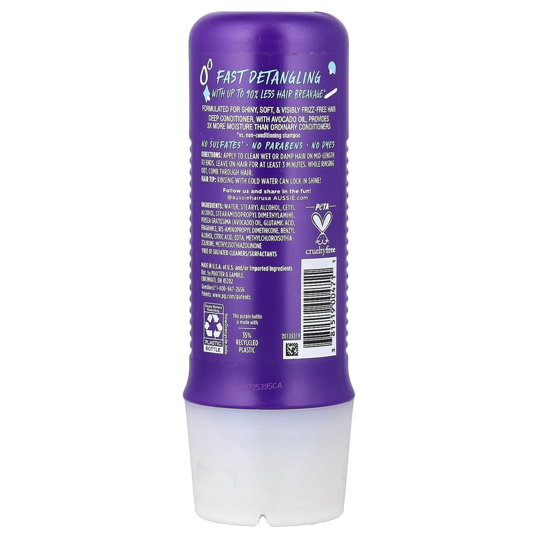 Aussie, 3 Minute Miracle Moist, распутывающий кондиционер для прямых, волнистых и вьющихся волос, 236 мл (8 жидк. унций)