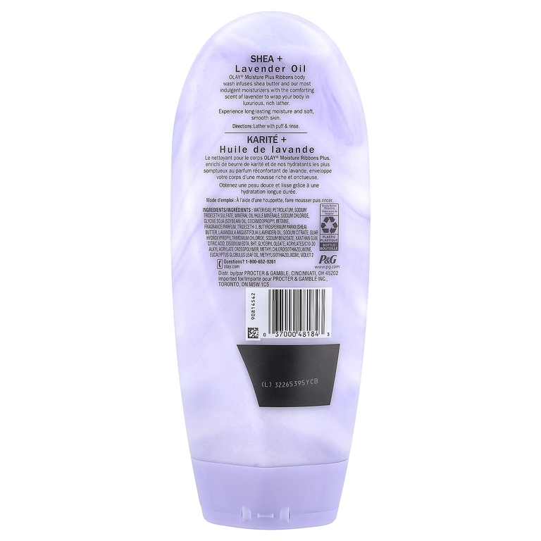 Olay, Moisture Ribbons Plus, гель для душа, масло ши и лаванды, 532 мл (18 жидк. унций)