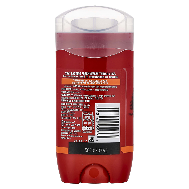 Old Spice, Bearglove, дезодорант-стик, без алюминия, фруктовый вкус, 85 г (3 унции)