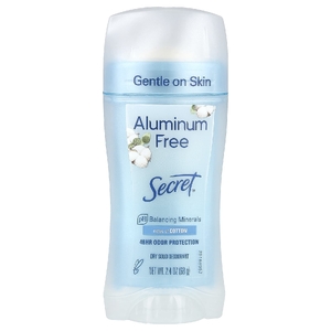 Secret, дезодорант без алюминия, с ароматом хлопка, 68 г (2,4 унции)