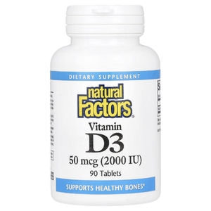 Natural Factors, витамин D3, 50 мкг (2000 МЕ), 90 таблеток
