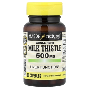 Mason Natural, расторопша, цельное растение, 500 мг, 60 капсул