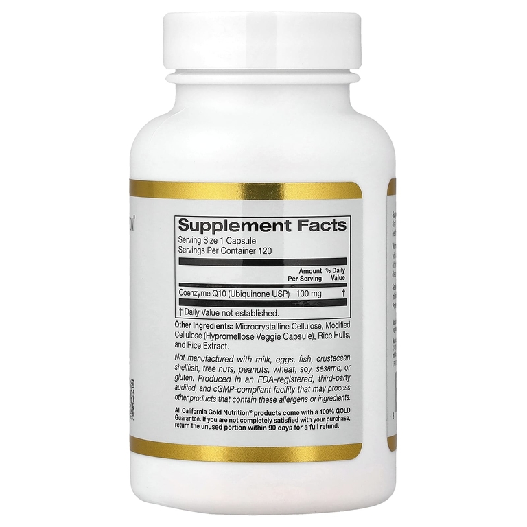 California Gold Nutrition, коэнзим Q10, убихинон класса USP, 100 мг, 120 растительных капсул