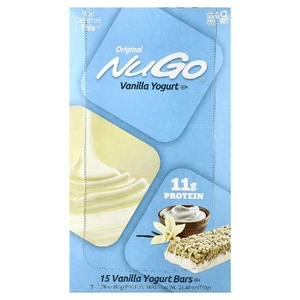 NuGo Nutrition, протеиновые батончики, ванильный йогурт, 15 батончиков по 50 г (1,76 унции)