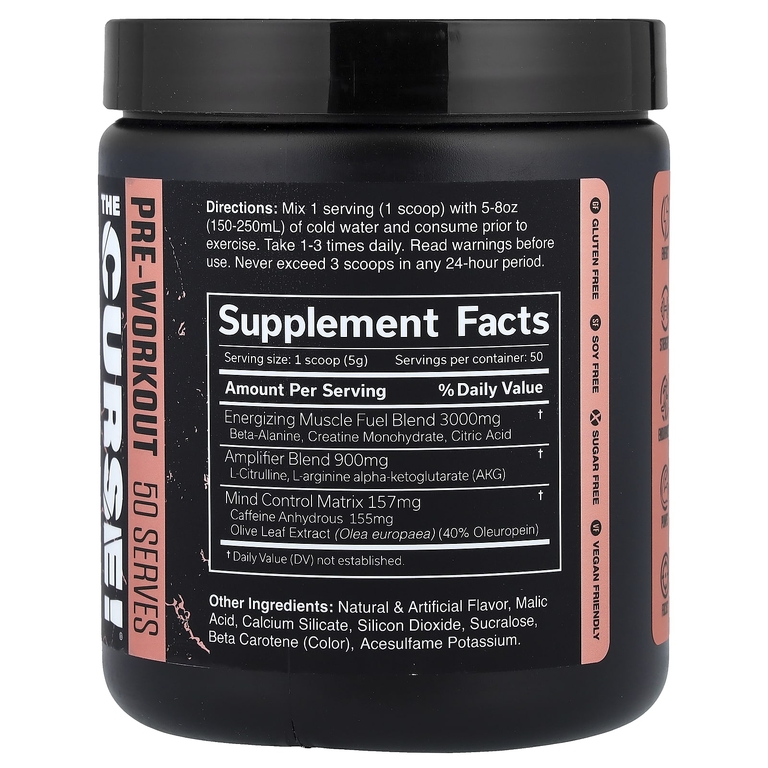 JNX Sports, The Curse, предтренировочная добавка, персиковые кольца, 250 г
