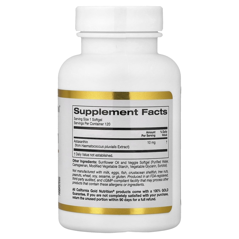 California Gold Nutrition, астаксантин, 10 мг, 120 вегетарианских капсул