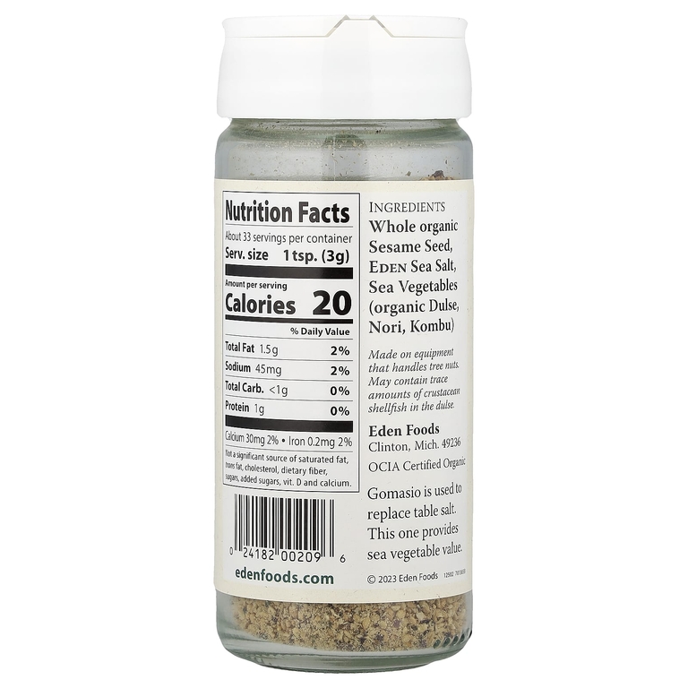 Eden Foods, Водоросли гомасио, 100 г (3,5 унции)