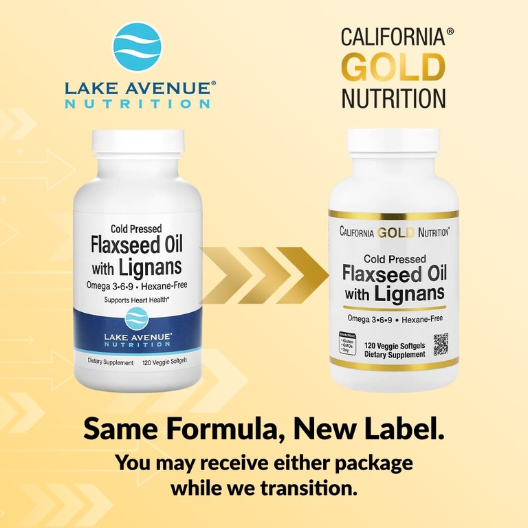 California Gold Nutrition, льняное масло холодного отжима с лигнанами, 120 вегетарианских капсул (1 г в 1 капсуле)